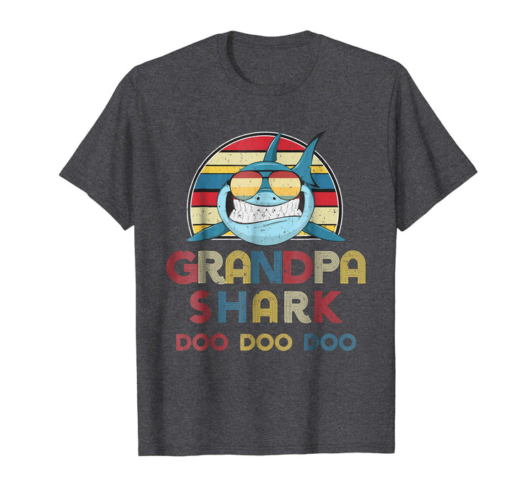Hotest Retro Vintage Grandpa Sharks Gift For Mens Men's T-Shirt Dark Heather