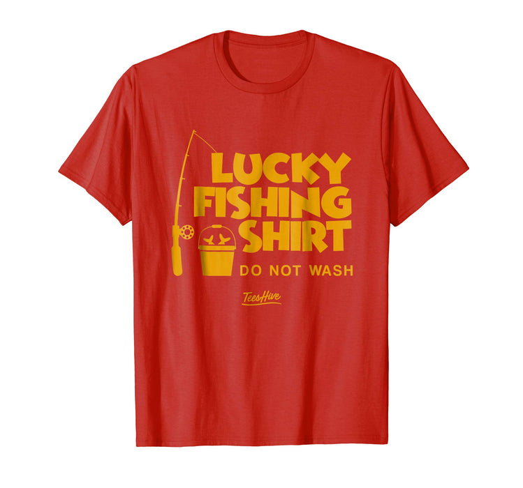 Cutest Lucky Fishing Do Not Wash Vintage Fishing Lover Men's T-Shirt Red