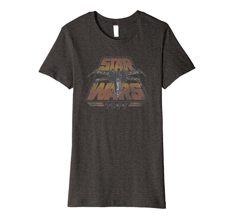 Great Star Wars X Wing 1977 Vintage Retro Premium Graphic Women's T-Shirt Dark Heather