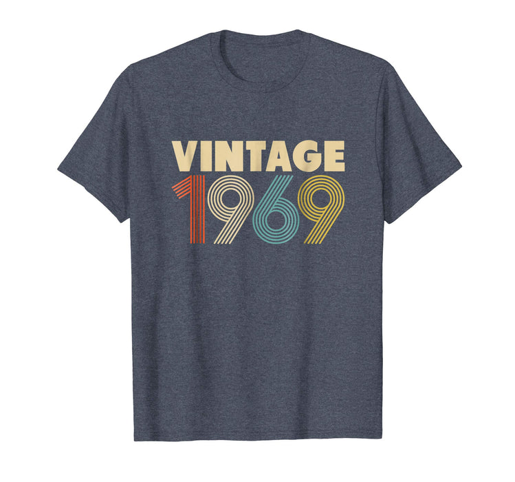 Beautiful 50th Birthday Gift Idea Vintage 1969 Men Women Men's T-Shirt Heather Blue