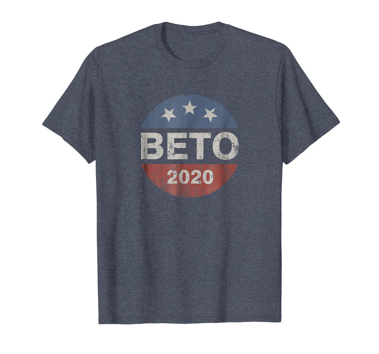 Funny Beto 2020 Vintage Button Beto O'rourke Men's T-Shirt Heather Blue