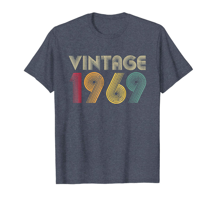 Funny 50th Birthday Gift Vintage 1969 Classic Men Women Men's T-Shirt Heather Blue