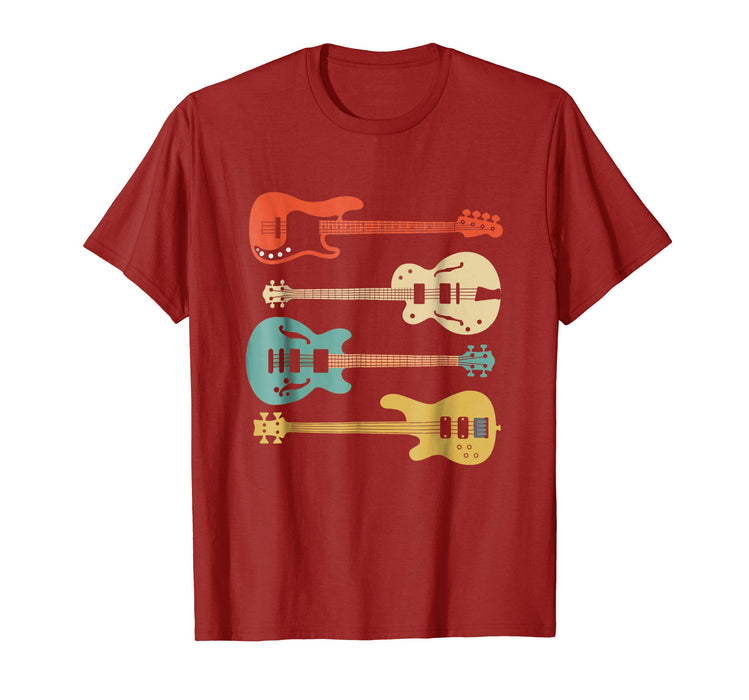Adorable Vintage Retro Bass Guitar Bassist Player Men's T-Shirt Cranberry