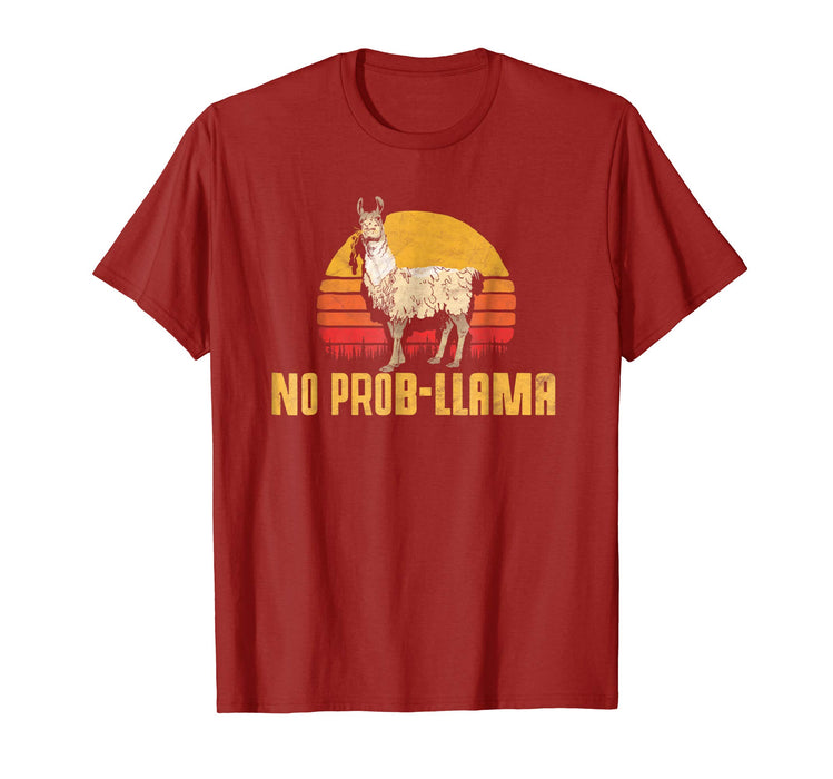 Cool No Prob Llama! Retro Funny Llama Alpaca Men's T-Shirt Cranberry