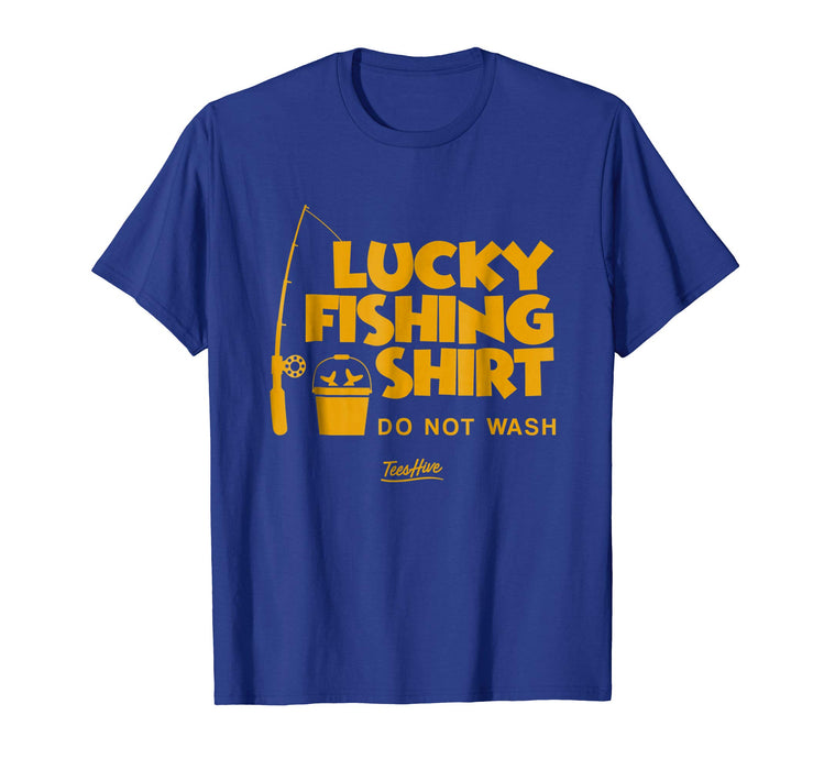 Cutest Lucky Fishing Do Not Wash Vintage Fishing Lover Men's T-Shirt Royal Blue