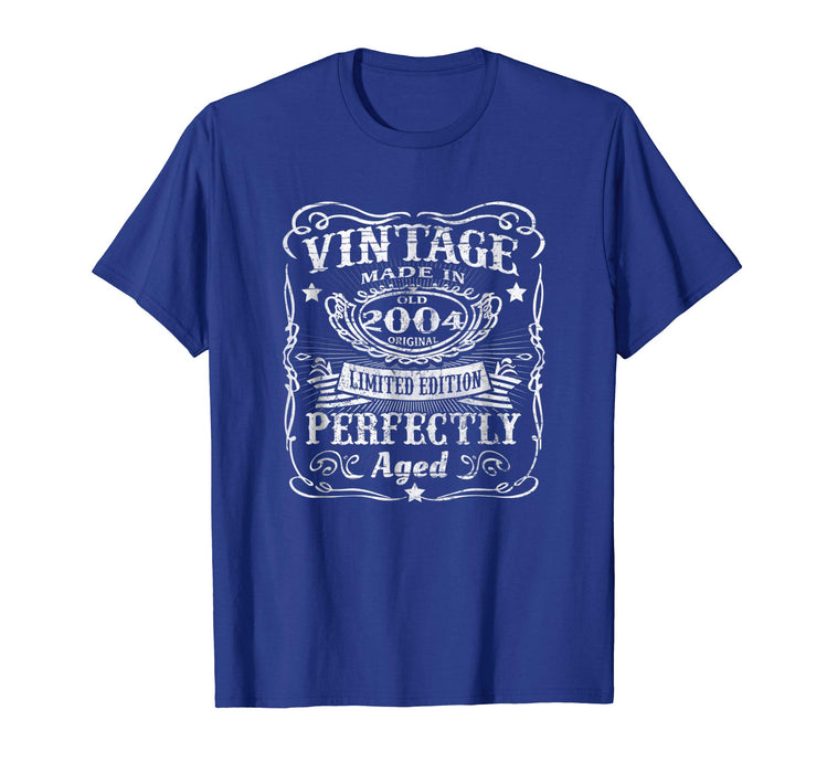 Hotest Vintage 2004 Perfectly 14th Birthday 14 Years Old Men's T-Shirt Royal Blue
