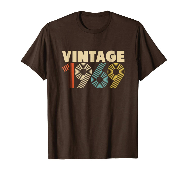 Beautiful 50th Birthday Gift Idea Vintage 1969 Men Women Men's T-Shirt Brown
