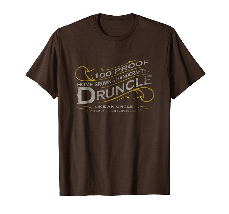 Beautiful Druncle Vintage Weathered Whiskey Label Design Men's T-Shirt Brown