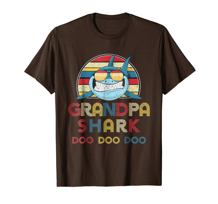 Hotest Retro Vintage Grandpa Sharks Gift For Mens Men's T-Shirt Brown