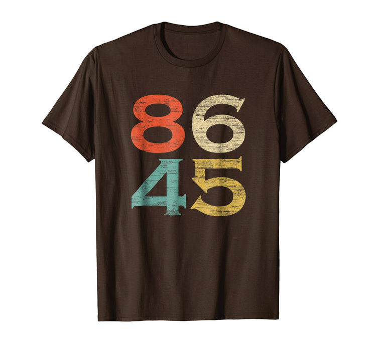 Cute Classic Vintage Style 86 45 Anti Trump Men's T-Shirt Brown