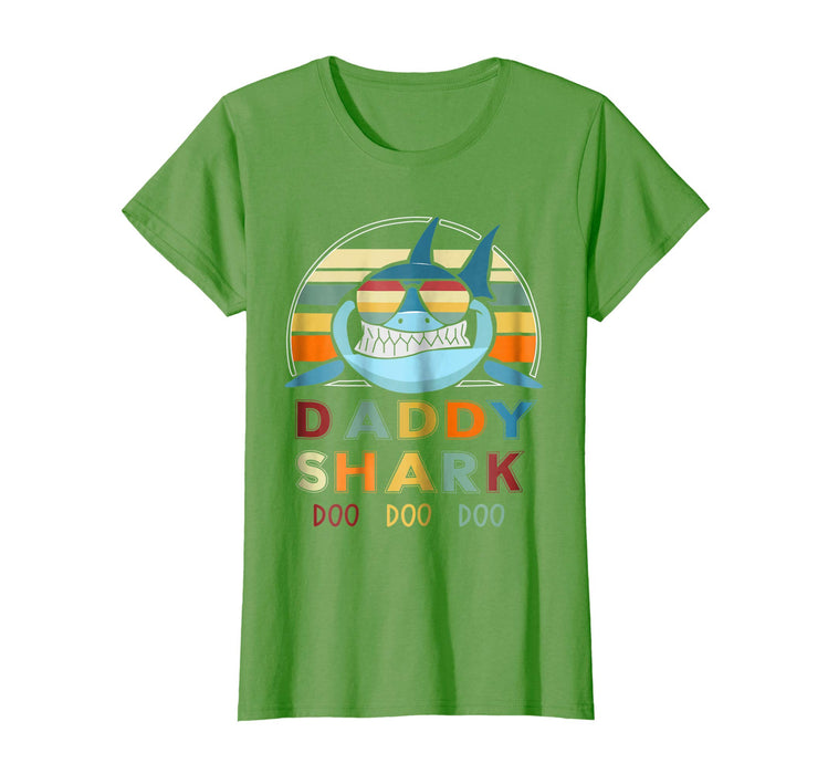 Funny Retro Vintage Daddy Shark Gift For Father Women's T-Shirt Grass
