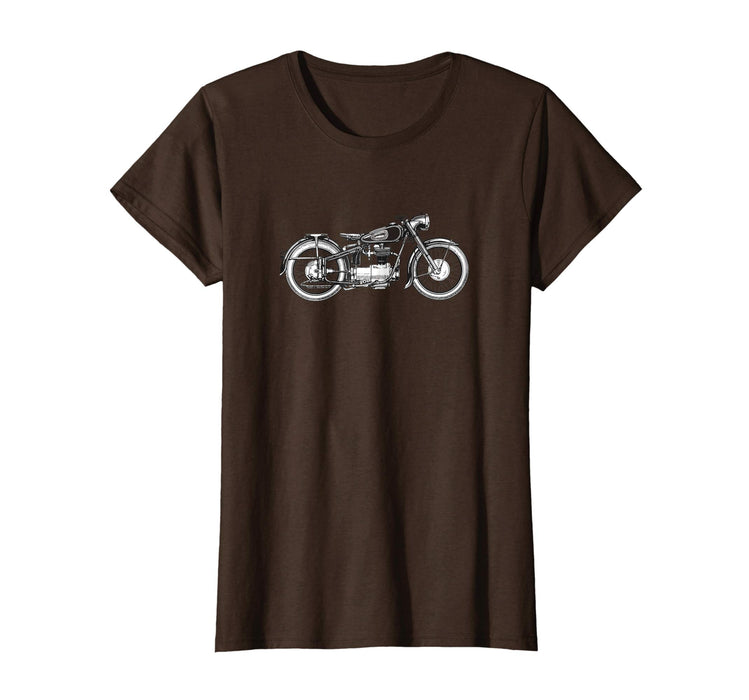 Adorable Retro Vintage Motorcycle I Love My Motorcycle Women's T-Shirt Brown
