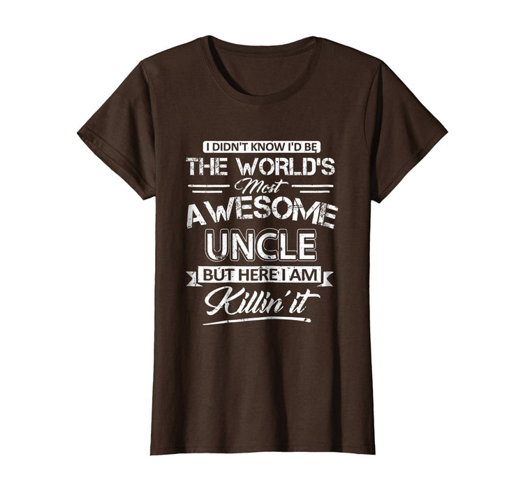 Beautiful World's Most Awesome Uncle Vintage Funny Uncle Women's T-Shirt Brown