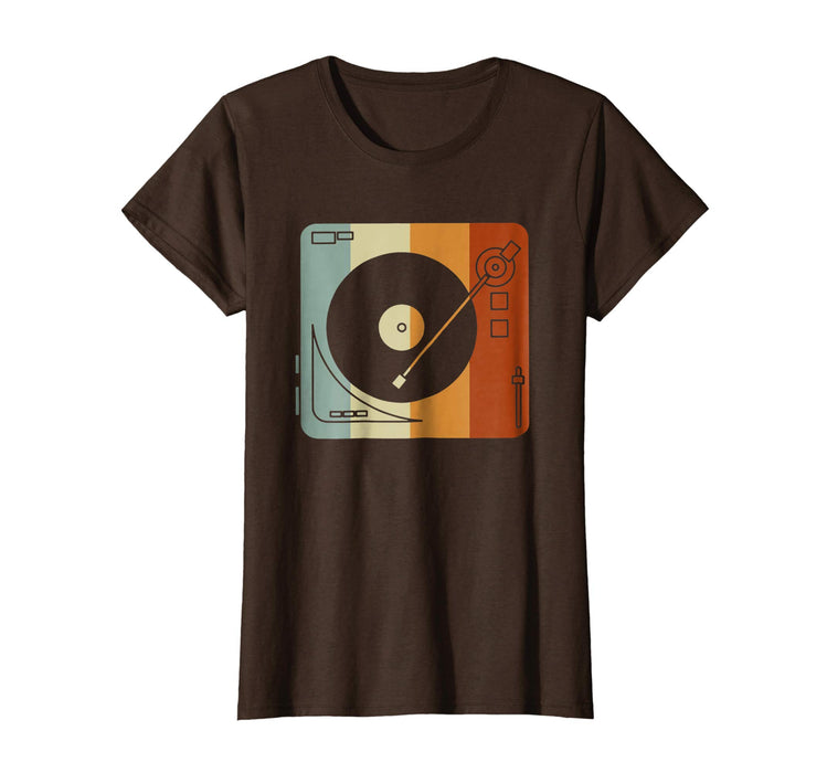 Great Vintage Vinyl Record Player Women's T-Shirt Brown