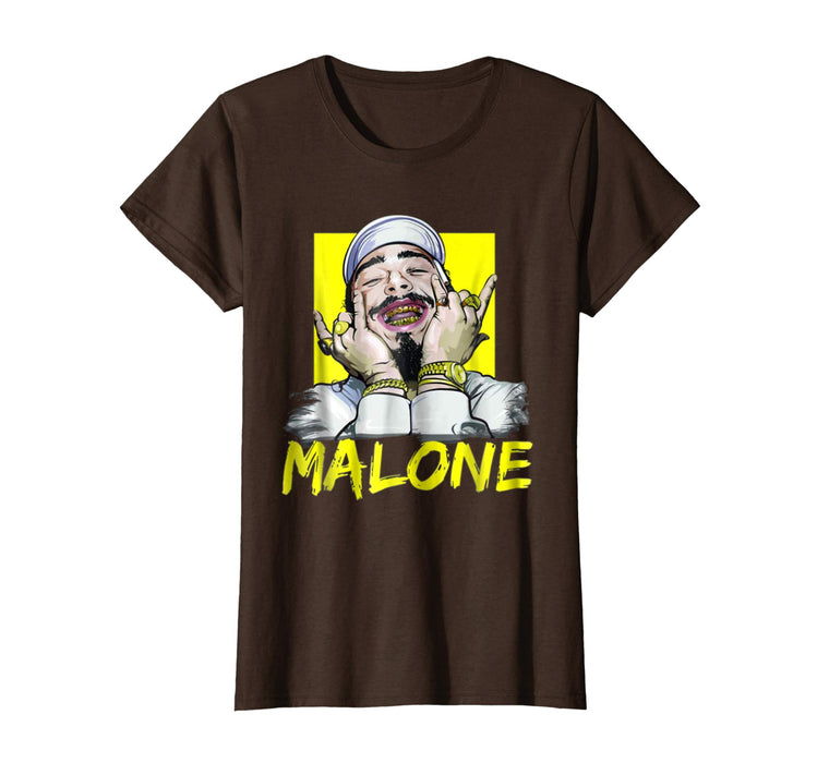 Beautiful Vintage Rapper Post Leave Me Malone Malone Costume Women's T-Shirt Brown