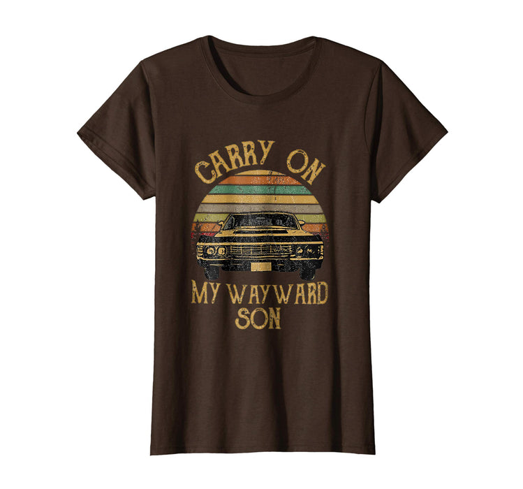 Adorable Carry On My Wayward Son Vintage Gift Women's T-Shirt Brown