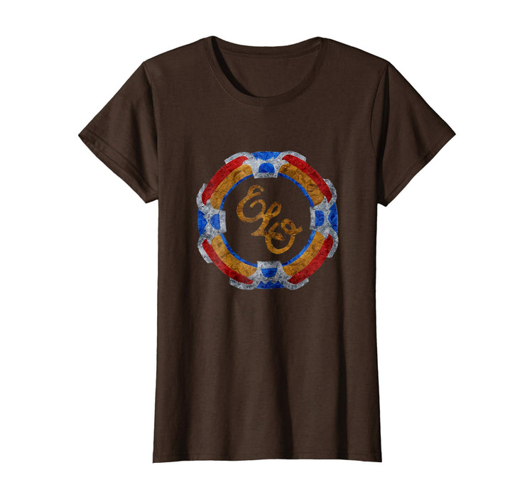 Hotest Funny Flying Disc Vintage Music Rock Band 70s Women's T-Shirt Brown