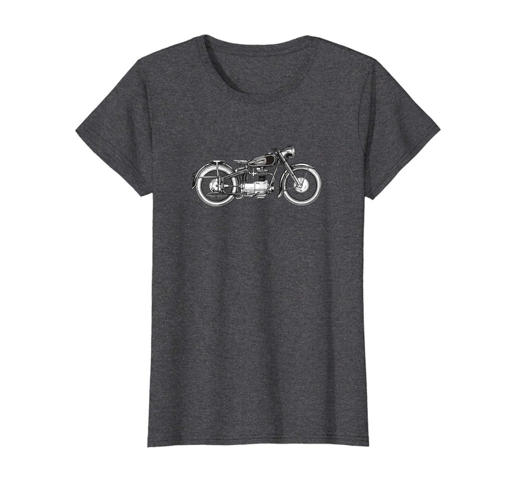 Adorable Retro Vintage Motorcycle I Love My Motorcycle Women's T-Shirt Dark Heather