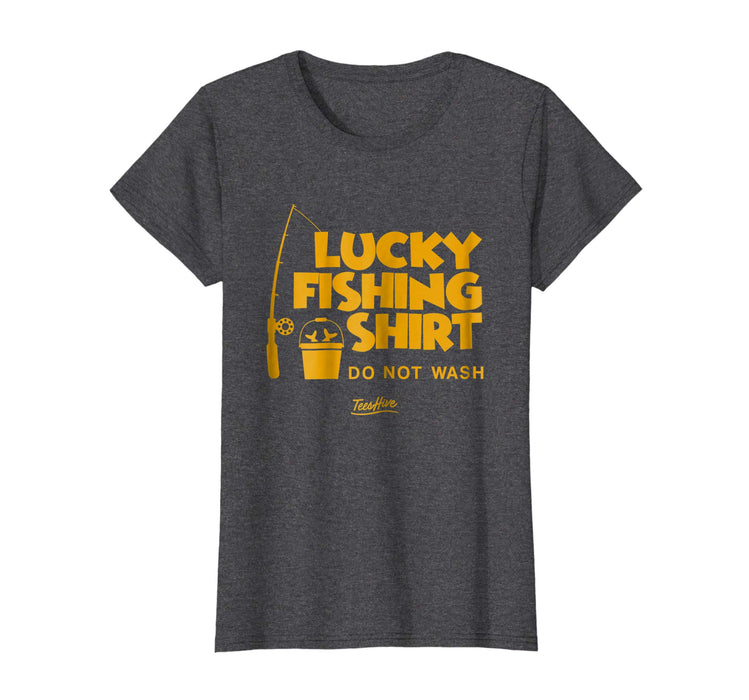 Cutest Lucky Fishing Do Not Wash Vintage Fishing Lover Women's T-Shirt Dark Heather