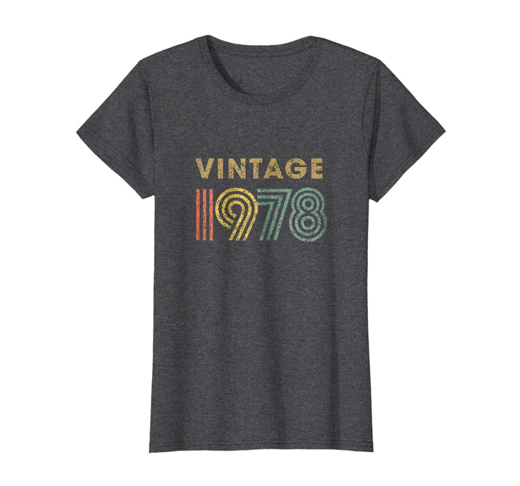 Funny Vintage Born In 1978 Retro 40th Birthday Gift Women's T-Shirt Dark Heather