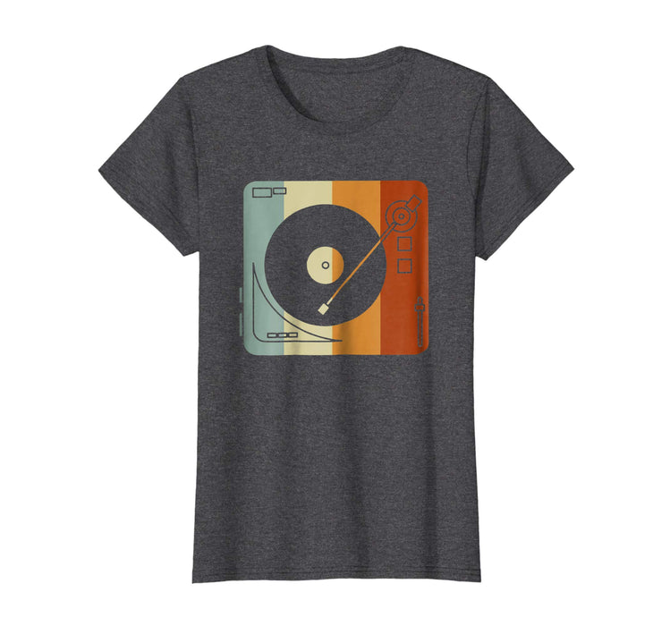 Great Vintage Vinyl Record Player Women's T-Shirt Dark Heather