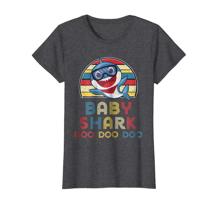 Cute Retro Vintage Baby Sharks Gift For Kids Boys Women's T-Shirt Dark Heather