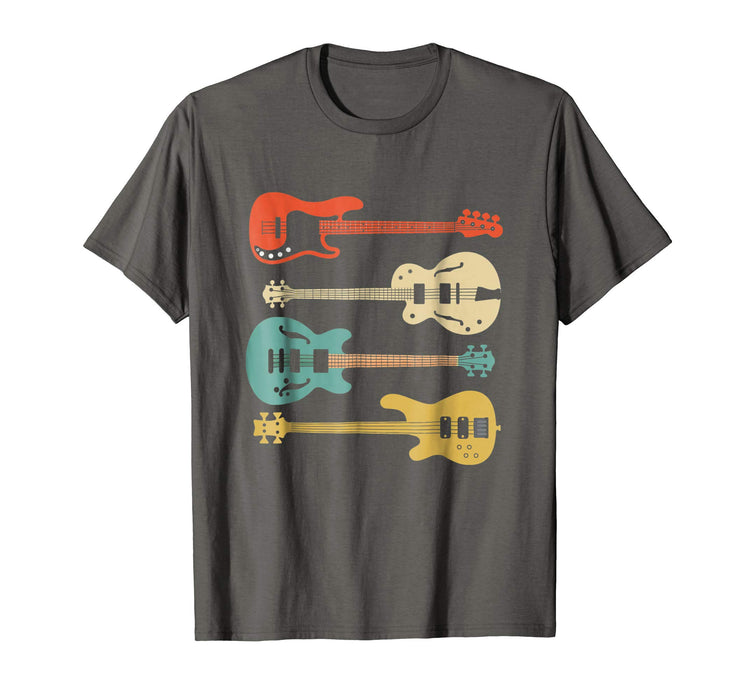 Adorable Vintage Retro Bass Guitar Bassist Player Men's T-Shirt Asphalt