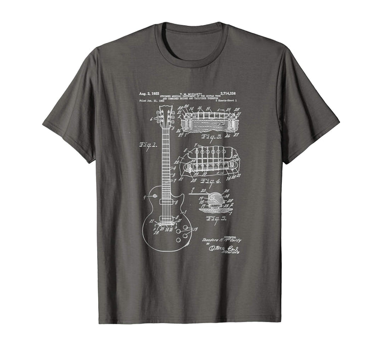 Adorable Guitar Patent Print 1955 Vintage Patent Print Ar Men's T-Shirt Asphalt
