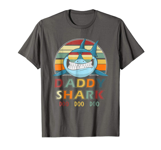 Wonderful Retro Vintage Daddy Shark Gift For Father Men's T-Shirt Asphalt