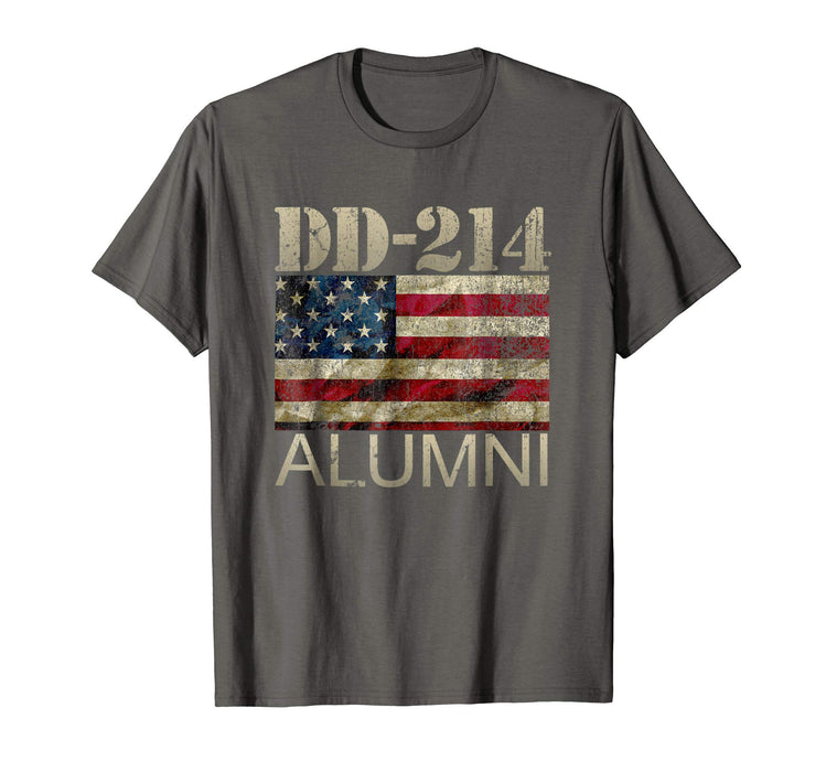 Great Dd 214 Army Alumni Vintage American Flag Men's T-Shirt Asphalt