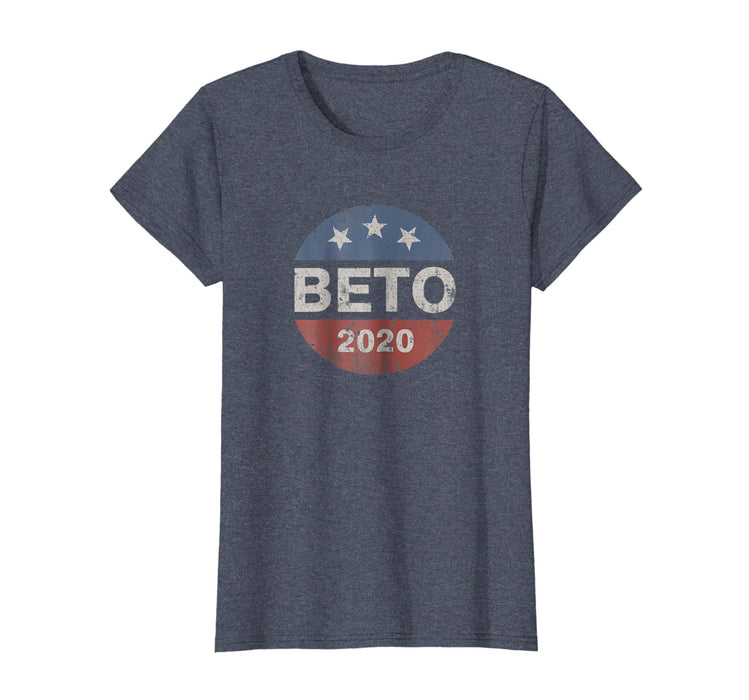 Funny Beto 2020 Vintage Button Beto O'rourke Women's T-Shirt Heather Blue