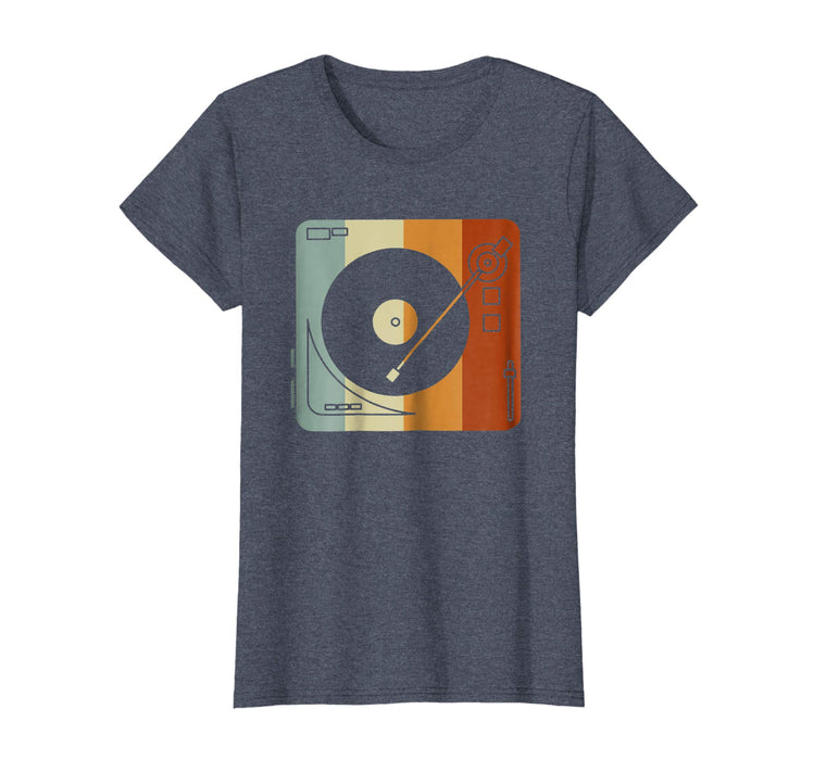 Great Vintage Vinyl Record Player Women's T-Shirt Heather Blue