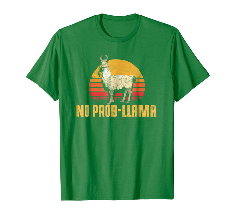 Cool No Prob Llama! Retro Funny Llama Alpaca Men's T-Shirt Kelly Green