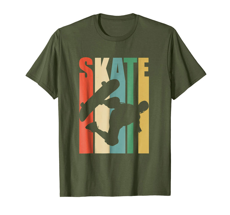 Cool Skateboarder Retro Vintage Skateboarding Tee Men's T-Shirt Olive