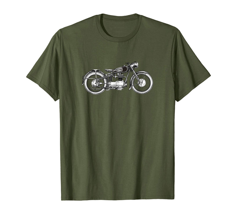 Adorable Retro Vintage Motorcycle I Love My Motorcycle Men's T-Shirt Olive