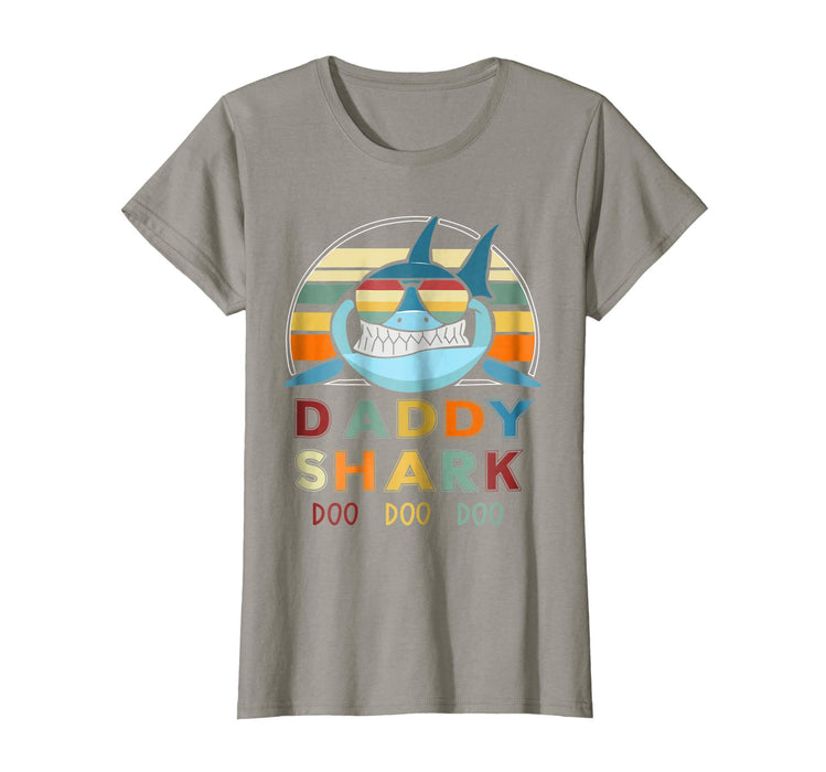 Funny Retro Vintage Daddy Shark Gift For Father Women's T-Shirt Slate