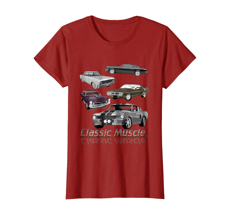 Great Classic American Muscle Cars Vintage Gift Women's T-Shirt Cranberry
