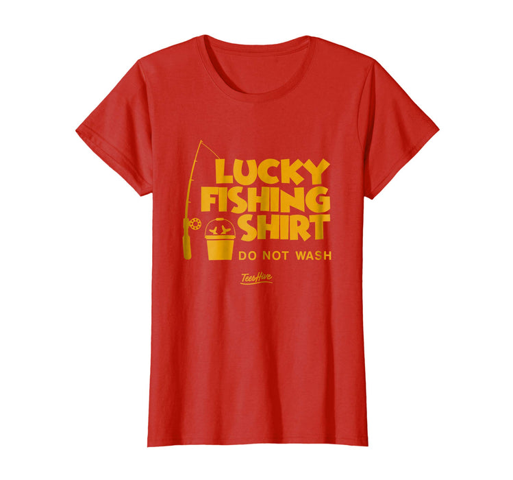 Cutest Lucky Fishing Do Not Wash Vintage Fishing Lover Women's T-Shirt Red