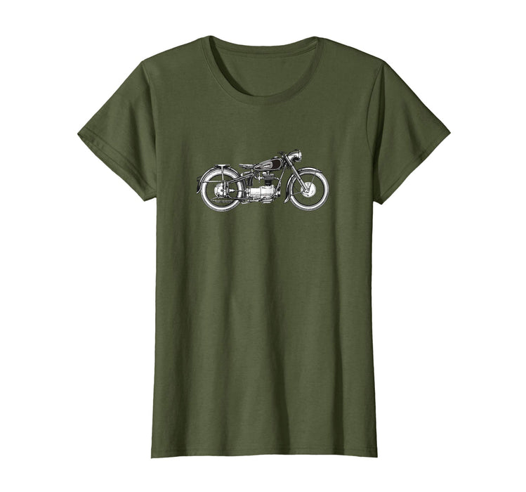 Adorable Retro Vintage Motorcycle I Love My Motorcycle Women's T-Shirt Olive
