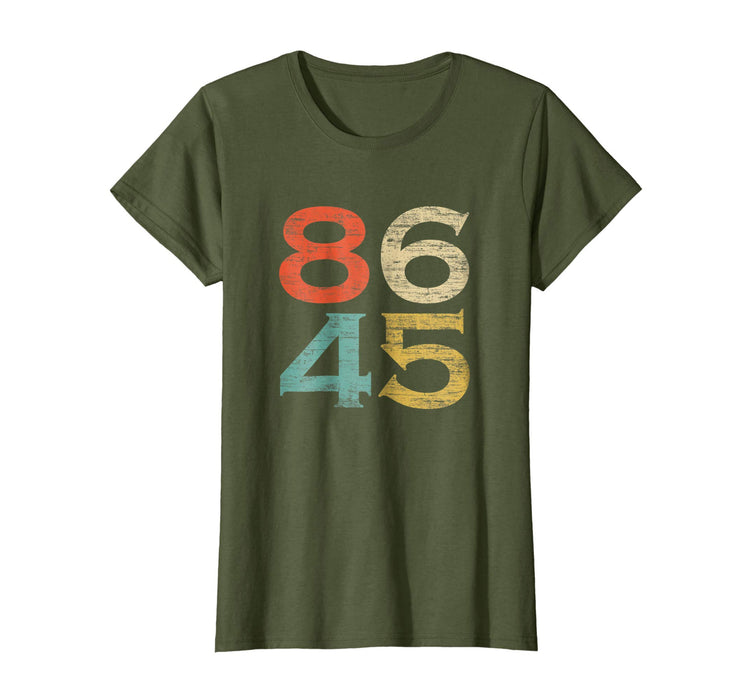 Cute Classic Vintage Style 86 45 Anti Trump Women's T-Shirt Olive
