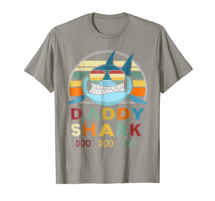 Funny Retro Vintage Daddy Shark Gift For Father Men's T-Shirt Slate