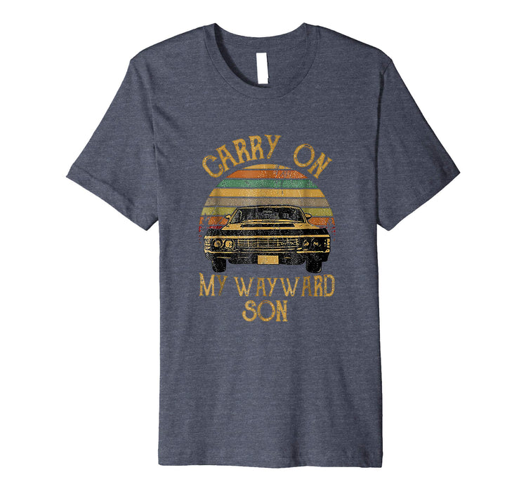 Cool Carry On My Wayward Son Vintage Gift For Men Women Men's T-Shirt Heather Blue