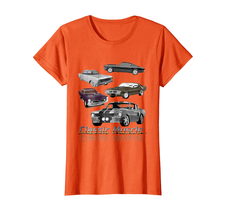 Great Classic American Muscle Cars Vintage Gift Women's T-Shirt Orange
