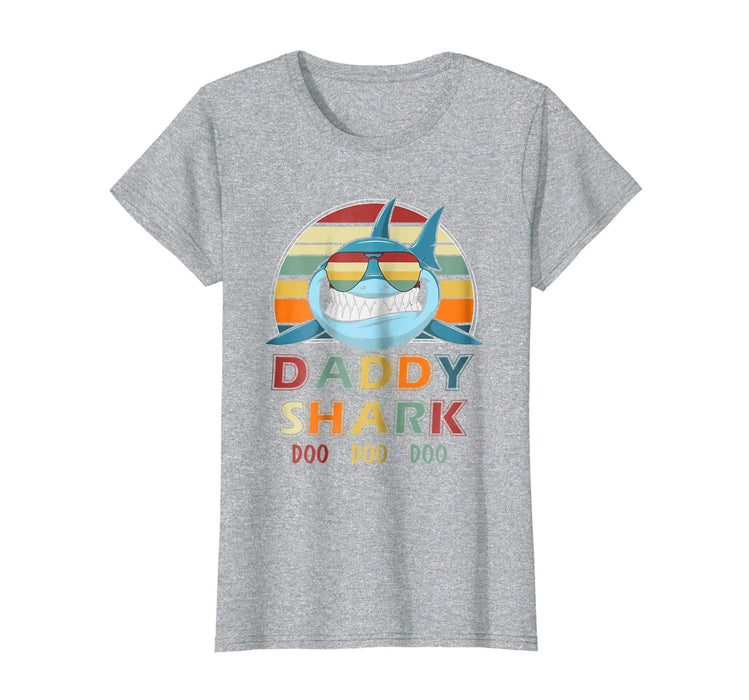 Wonderful Retro Vintage Daddy Shark Gift For Father Women's T-Shirt Heather Grey