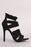 Liliana Bow Accent Strappy Ruched Stiletto Heel